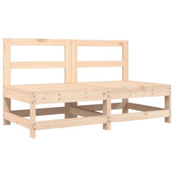 Sofás de centro para jardim 2 pcs madeira de pinho maciça - Image 2