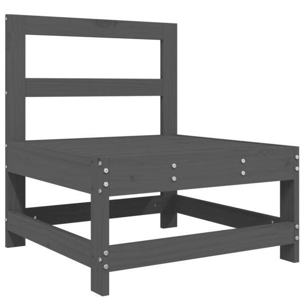 Sofás de centro para jardim 2 pcs madeira pinho maciça cinzento - Image 3
