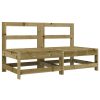 Sofás de centro para jardim 2 pcs madeira de pinho impregnada - Image 2