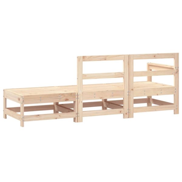 3 pcs conjunto lounge de jardim madeira de pinho maciça - Image 3