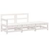 3 pcs conjunto lounge de jardim madeira de pinho maciça branco - Image 2
