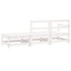 3 pcs conjunto lounge de jardim madeira de pinho maciça branco - Image 3