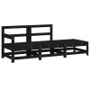 3 pcs conjunto lounge de jardim madeira de pinho maciça preto - Image 2