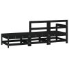 3 pcs conjunto lounge de jardim madeira de pinho maciça preto - Image 3