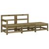 3 pcs conjunto lounge de jardim madeira de pinho impregnada - Image 2