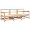 3 pcs conjunto lounge de jardim madeira de pinho maciça - Image 2