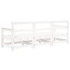 3 pcs conjunto lounge de jardim madeira de pinho maciça branco - Image 3