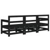 3 pcs conjunto lounge de jardim madeira de pinho maciça preto - Image 3