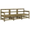 3 pcs conjunto lounge de jardim madeira de pinho impregnada - Image 2