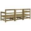 3 pcs conjunto lounge de jardim madeira de pinho impregnada - Image 3