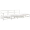 4 pcs conjunto lounge de jardim madeira de pinho maciça branco - Image 2