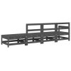 4 pcs conjunto lounge de jardim madeira de pinho maciça cinza - Image 3