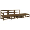 4 pcs conjunto lounge de jardim pinho maciço castanho-mel - Image 2