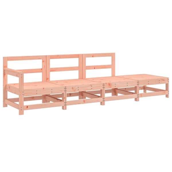 4 pcs conjunto lounge de jardim madeira de douglas maciça - Image 2