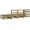 4 pcs conjunto lounge de jardim madeira de pinho impregnada - Image 3