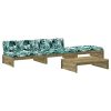4 pcs conjunto lounge de jardim c/ almofadões pinho impregnado - Image 2