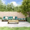 4 pcs conjunto lounge de jardim c/ almofadões pinho impregnado