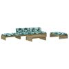 5 pcs conjunto lounge de jardim c/ almofadões pinho impregnado - Image 2