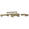 5 pcs conjunto lounge de jardim c/ almofadões pinho impregnado - Image 3