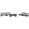 6 pcs conjunto lounge jardim c/ almofadões madeira maciça cinza - Image 3