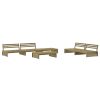 6 pcs conjunto lounge de jardim c/ almofadões pinho impregnado - Image 3