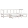 5 pcs conjunto lounge de jardim madeira de pinho maciça branco - Image 2