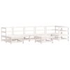 8 pcs conjunto lounge de jardim pinho maciço branco - Image 2