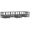 8 pcs conjunto lounge de jardim pinho maciço cinza - Image 2
