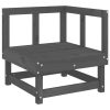 8 pcs conjunto lounge de jardim pinho maciço cinza - Image 3
