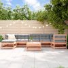 8 pcs conjunto lounge de jardim madeira de douglas maciça