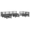 9 pcs conjunto lounge de jardim pinho maciço cinzento - Image 2