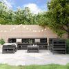 9 pcs conjunto lounge de jardim pinho maciço cinzento