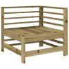 9 pcs conjunto lounge de jardim madeira de pinho impregnada - Image 3