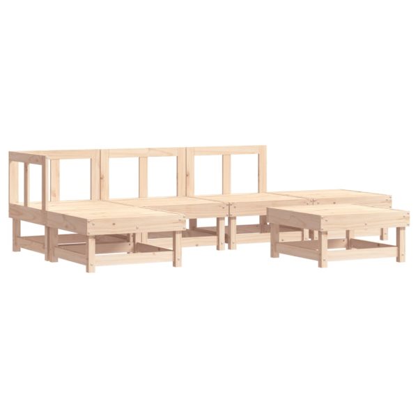 6 pcs conjunto lounge de jardim pinho maciço - Image 2