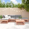 6 pcs conjunto lounge de jardim madeira de douglas maciça