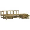 6 pcs conjunto lounge de jardim madeira de pinho impregnada - Image 2