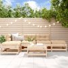 6 pcs conjunto lounge de jardim pinho maciço