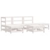 6 pcs conjunto lounge de jardim pinho maciço branco - Image 2