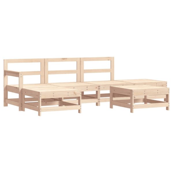 6 pcs conjunto lounge de jardim pinho maciço - Image 2