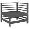 6 pcs conjunto lounge de jardim pinho maciço cinzento - Image 3