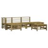 6 pcs conjunto lounge de jardim madeira de pinho impregnada - Image 2