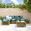 6 pcs conjunto lounge de jardim madeira de pinho impregnada