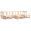 7 pcs conjunto lounge de jardim pinho maciço - Image 2