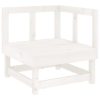 7 pcs conjunto lounge de jardim pinho maciço branco - Image 3