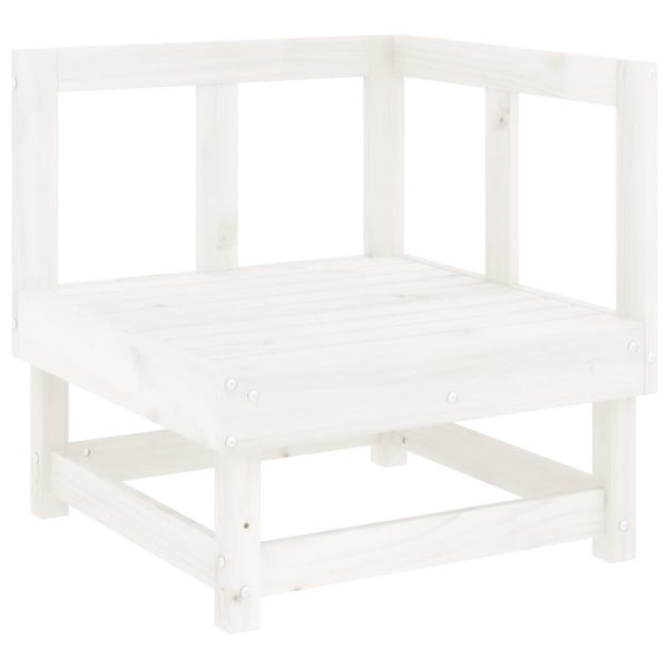 7 pcs conjunto lounge de jardim pinho maciço branco - Image 3