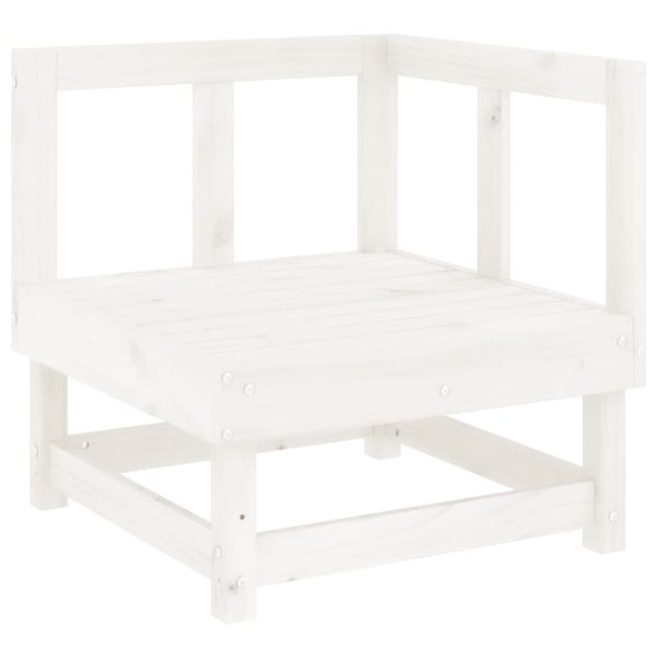7 pcs conjunto lounge de jardim pinho maciço branco - Image 3