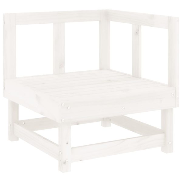 7 pcs conjunto lounge de jardim pinho maciço branco - Image 3