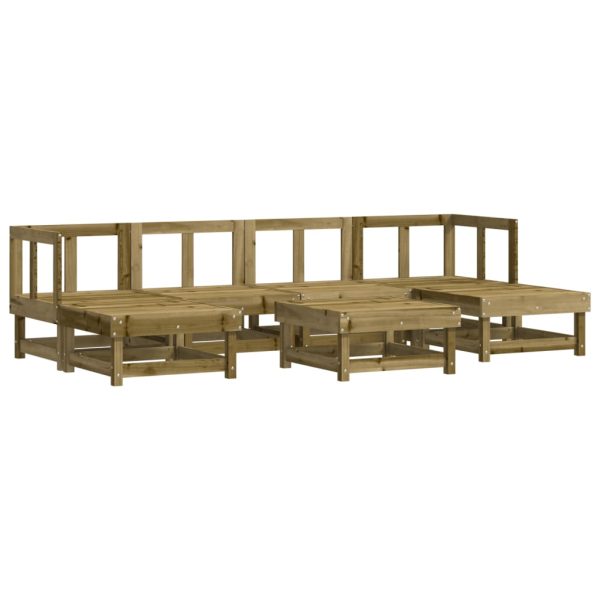 7 pcs conjunto lounge de jardim madeira de pinho impregnada - Image 2