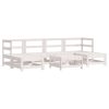 7 pcs conjunto lounge de jardim pinho maciço branco - Image 2