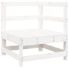 7 pcs conjunto lounge de jardim pinho maciço branco - Image 3